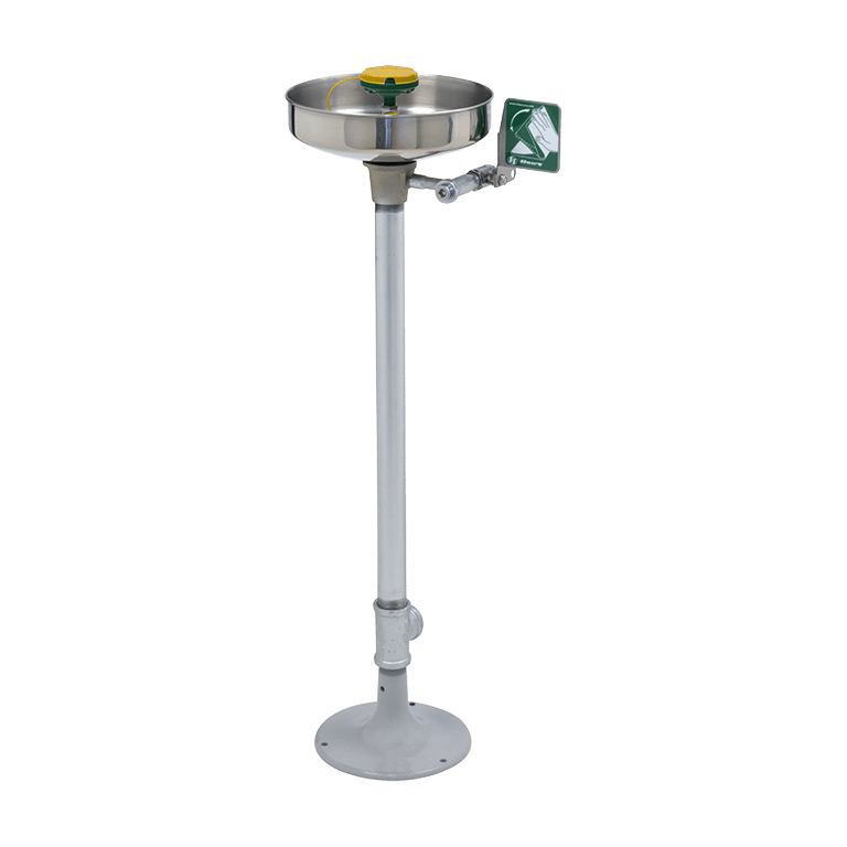 Haws model 7461 AXION - Pedestal mount face and eye wash station – stainless steel bowl - AXION face+eye wash head