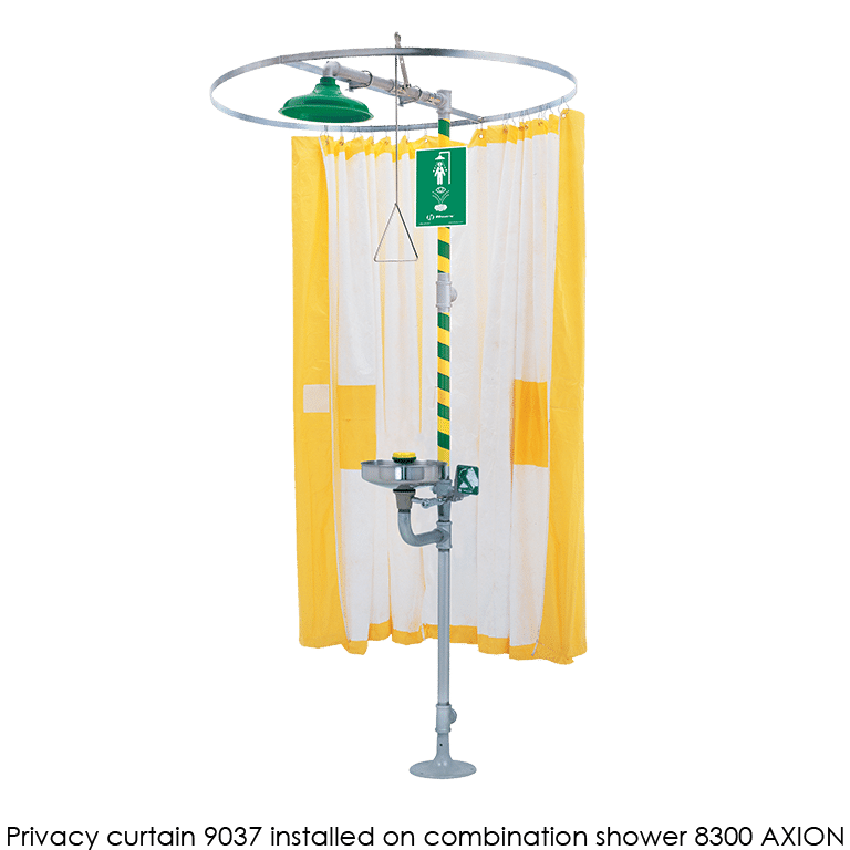 Privacy curtain for emergency showers
